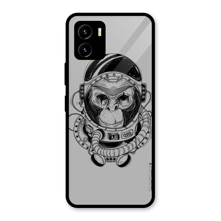 Chimpanzee Astronaut Glass Back Case for Vivo Y15s