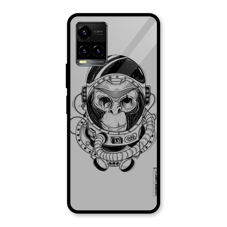 Chimpanzee Astronaut Glass Back Case for Vivo Y21T