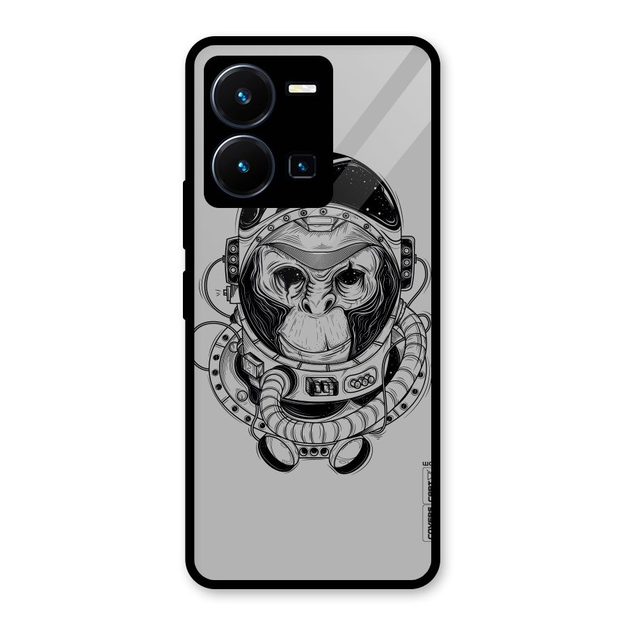 Chimpanzee Astronaut Glass Back Case for Vivo Y35