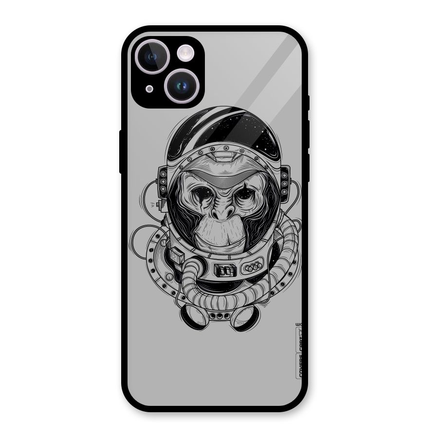 Chimpanzee Astronaut Glass Back Case for iPhone 14 Plus