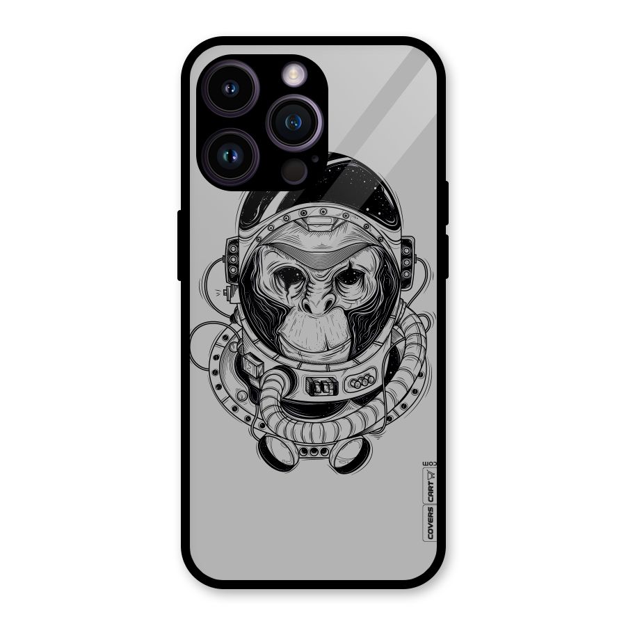Chimpanzee Astronaut Glass Back Case for iPhone 14 Pro Max