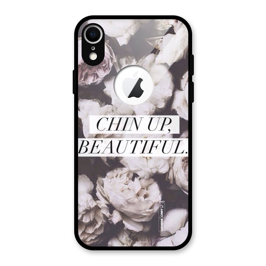 Chin Up Beautiful Glass Back Case for iPhone XR Logo Cut