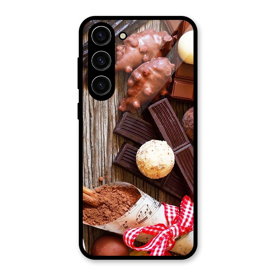 Chocolate Candies Glass Back Case for Galaxy S23 Plus