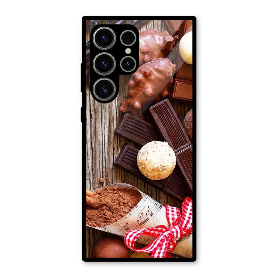 Chocolate Candies Glass Back Case for Galaxy S23 Ultra