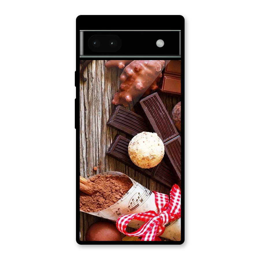 Chocolate Candies Glass Back Case for Google Pixel 6a