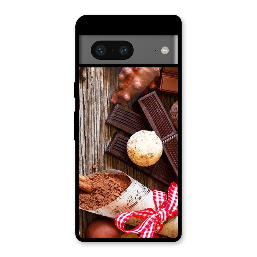 Chocolate Candies Glass Back Case for Google Pixel 7