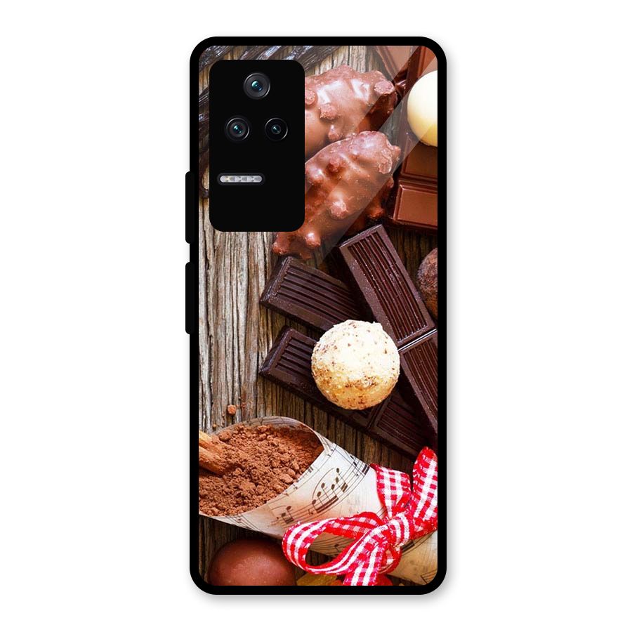 Chocolate Candies Glass Back Case for Poco F4 5G