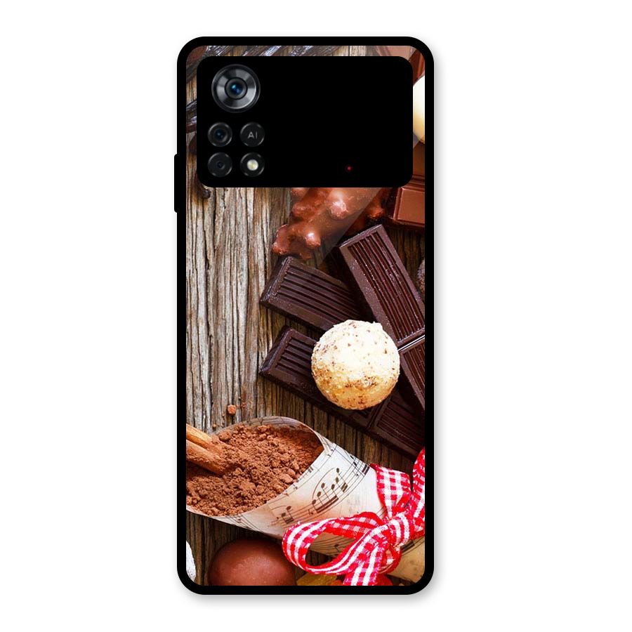 Chocolate Candies Glass Back Case for Poco X4 Pro 5G