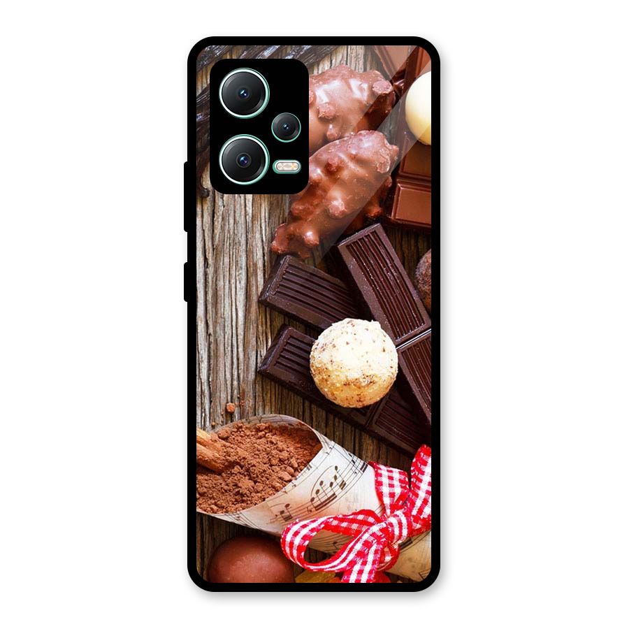 Chocolate Candies Glass Back Case for Redmi Note 12 5G