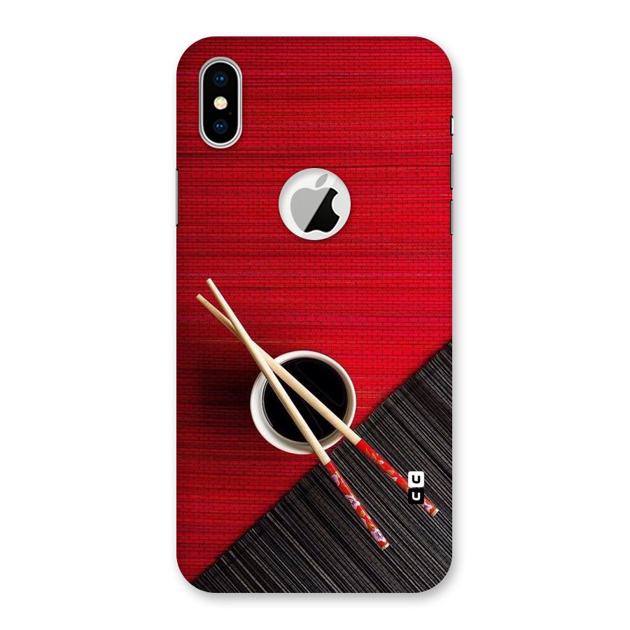 Chopstick Design Back Case for iPhone X Logo Cut
