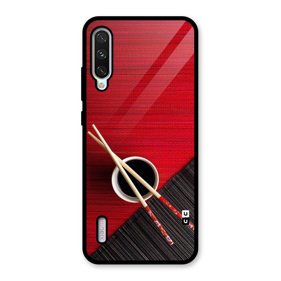 Chopstick Design Glass Back Case for Mi A3