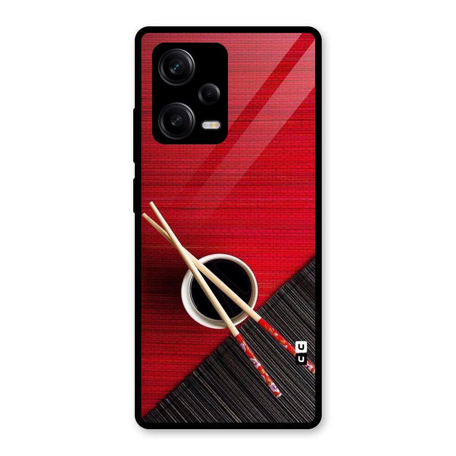 Chopstick Design Glass Back Case for Redmi Note 12 Pro