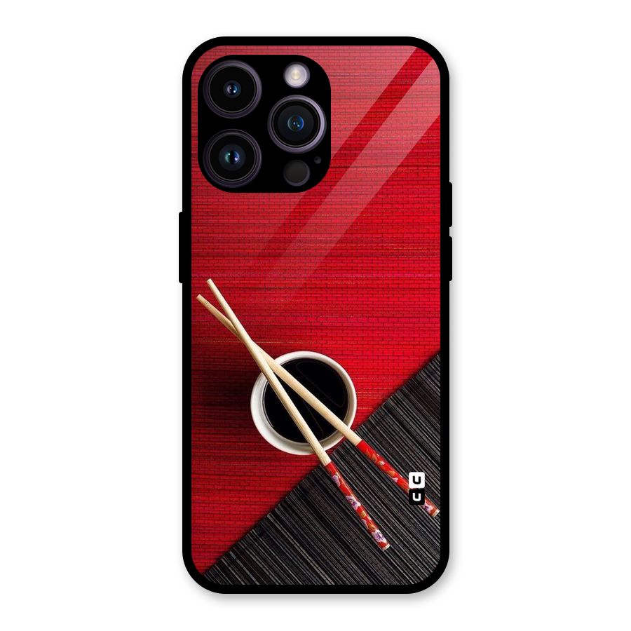 Chopstick Design Glass Back Case for iPhone 14 Pro Max