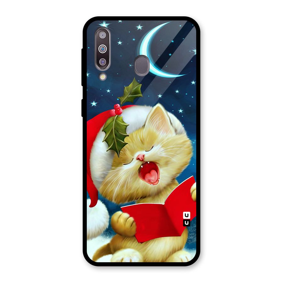 Christmas Cat Glass Back Case for Galaxy M30