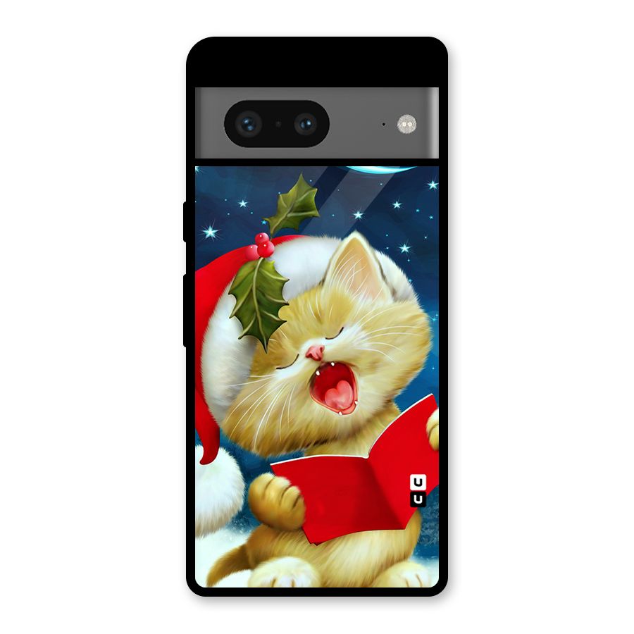 Christmas Cat Glass Back Case for Google Pixel 7