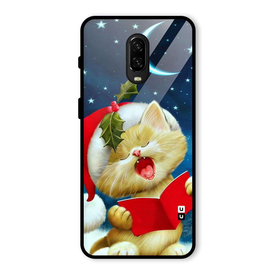 Christmas Cat Glass Back Case for OnePlus 6T