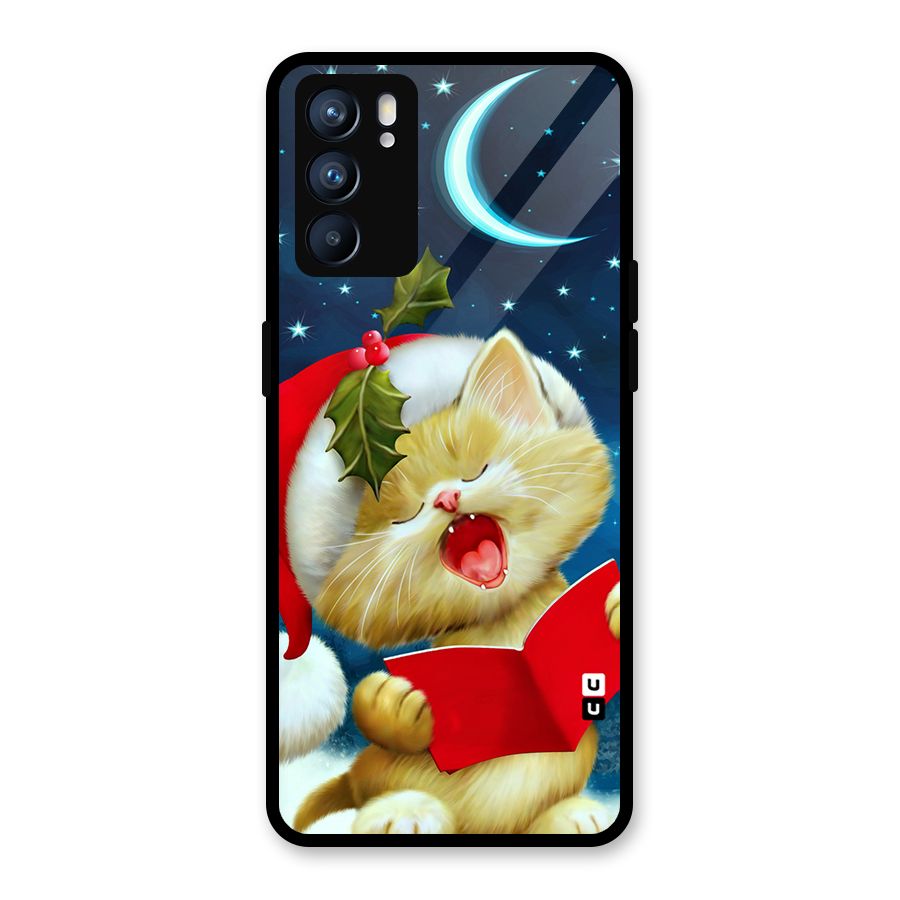 Christmas Cat Glass Back Case for Oppo Reno6 5G