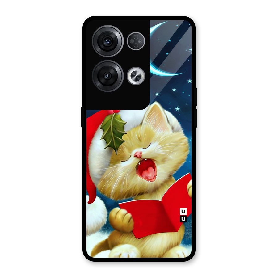 Christmas Cat Glass Back Case for Oppo Reno8 Pro 5G