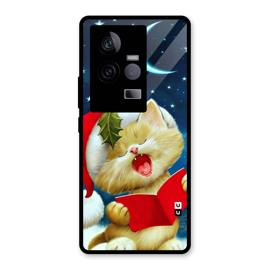 Christmas Cat Glass Back Case for Vivo iQOO 11 5G