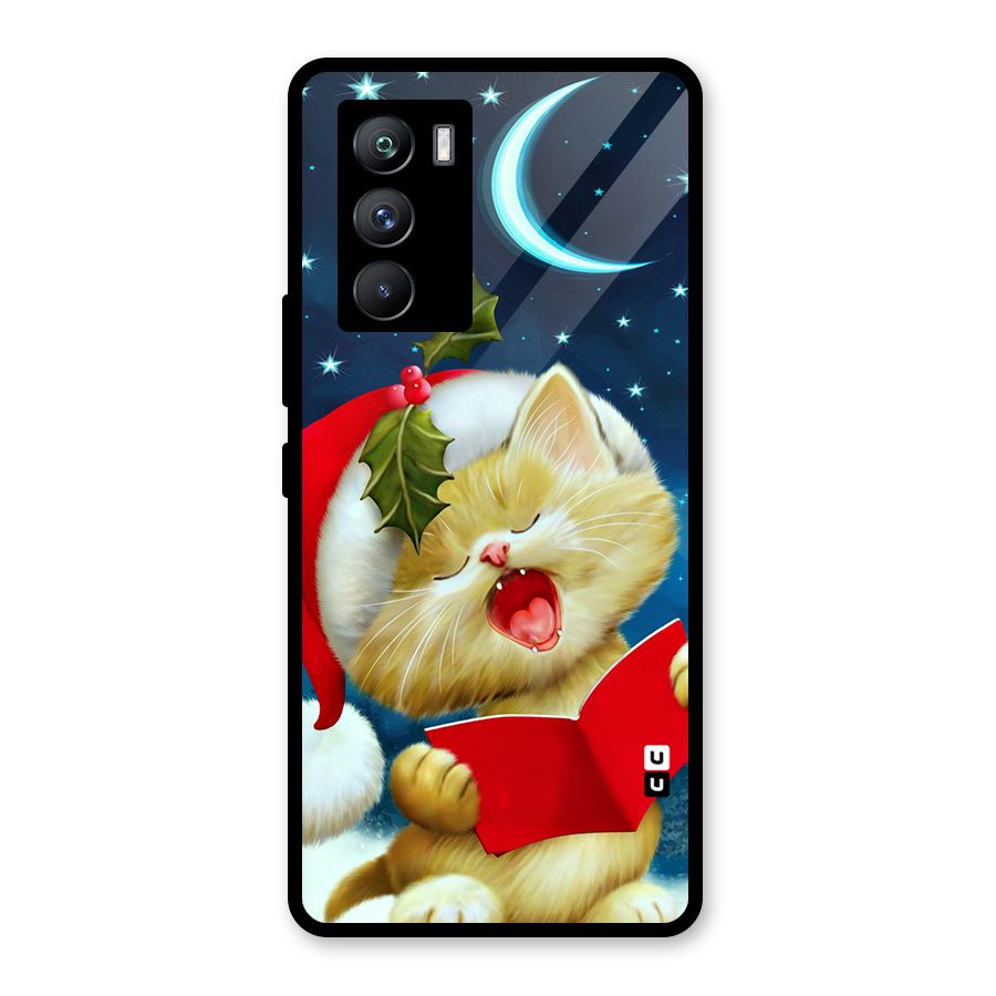 Christmas Cat Glass Back Case for Vivo iQOO 9 SE