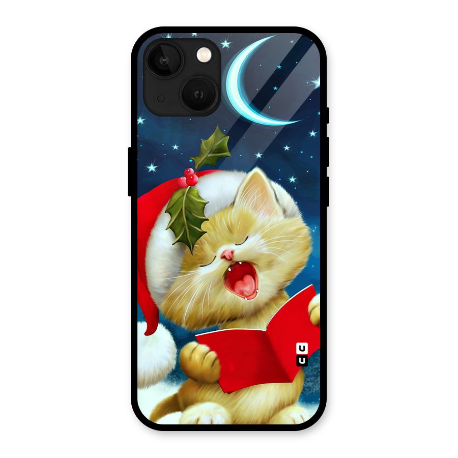 Christmas Cat Glass Back Case for iPhone 13