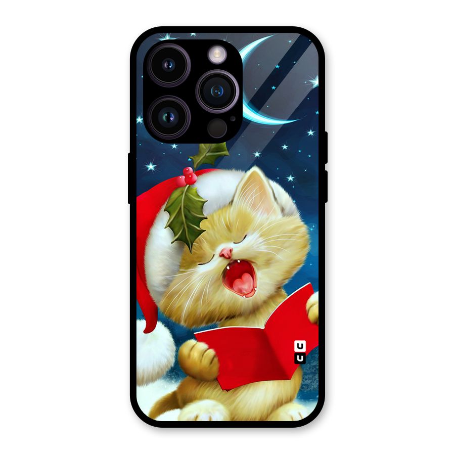 Christmas Cat Glass Back Case for iPhone 14 Pro
