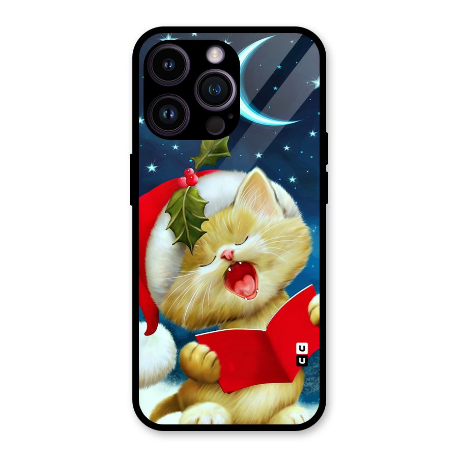 Christmas Cat Glass Back Case for iPhone 14 Pro Max