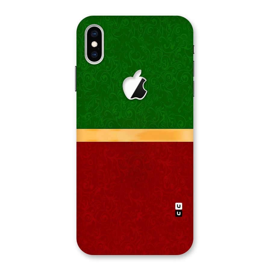 Christmas Colors Stripe Back Case for iPhone XS Max Apple Cut