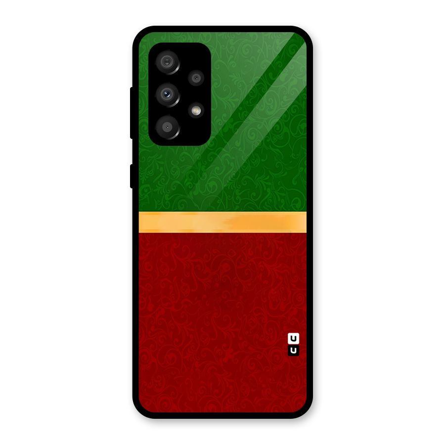 Christmas Colors Stripe Glass Back Case for Galaxy A32