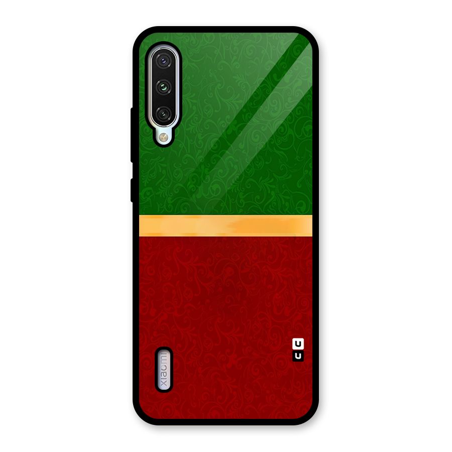 Christmas Colors Stripe Glass Back Case for Mi A3