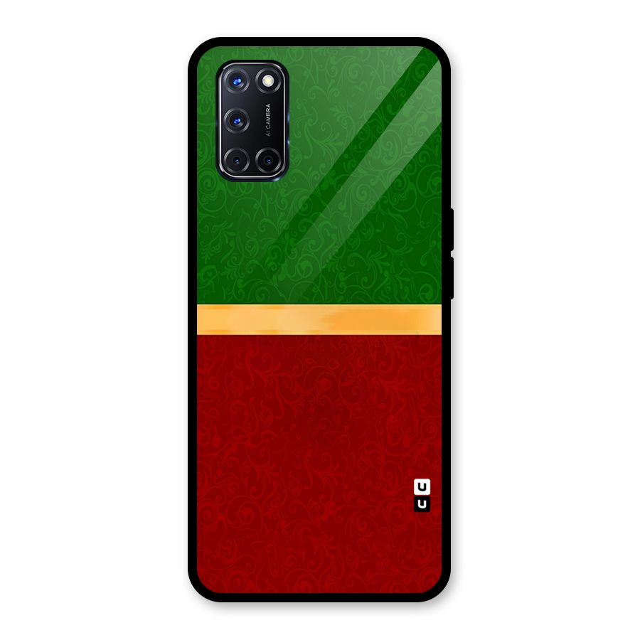 Christmas Colors Stripe Glass Back Case for Oppo A52