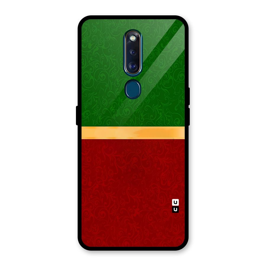 Christmas Colors Stripe Glass Back Case for Oppo F11 Pro