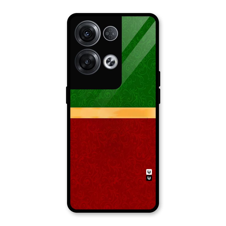 Christmas Colors Stripe Glass Back Case for Oppo Reno8 Pro 5G