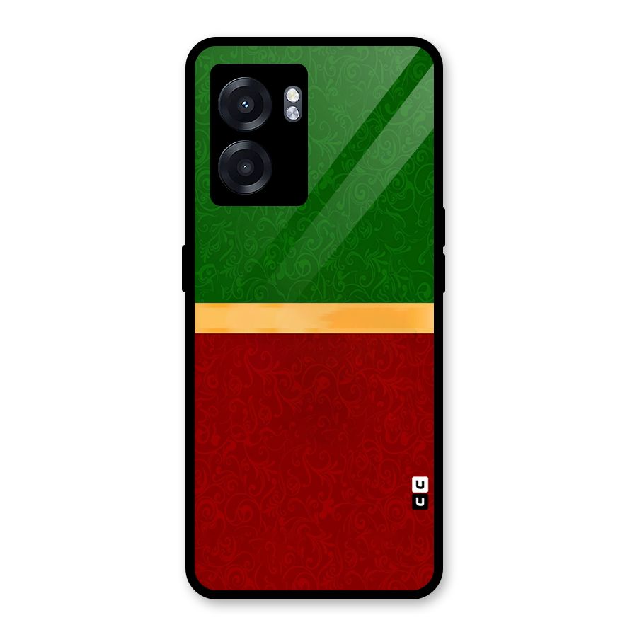Christmas Colors Stripe Glass Back Case for Realme Narzo 50 5G