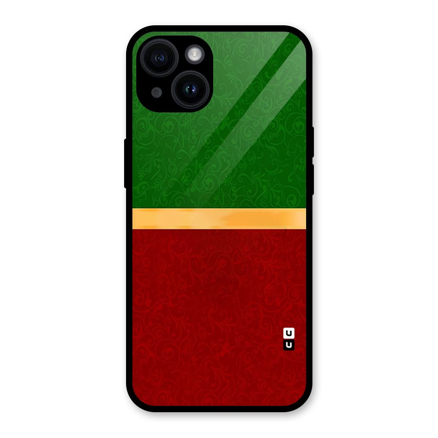 Christmas Colors Stripe Glass Back Case for iPhone 14