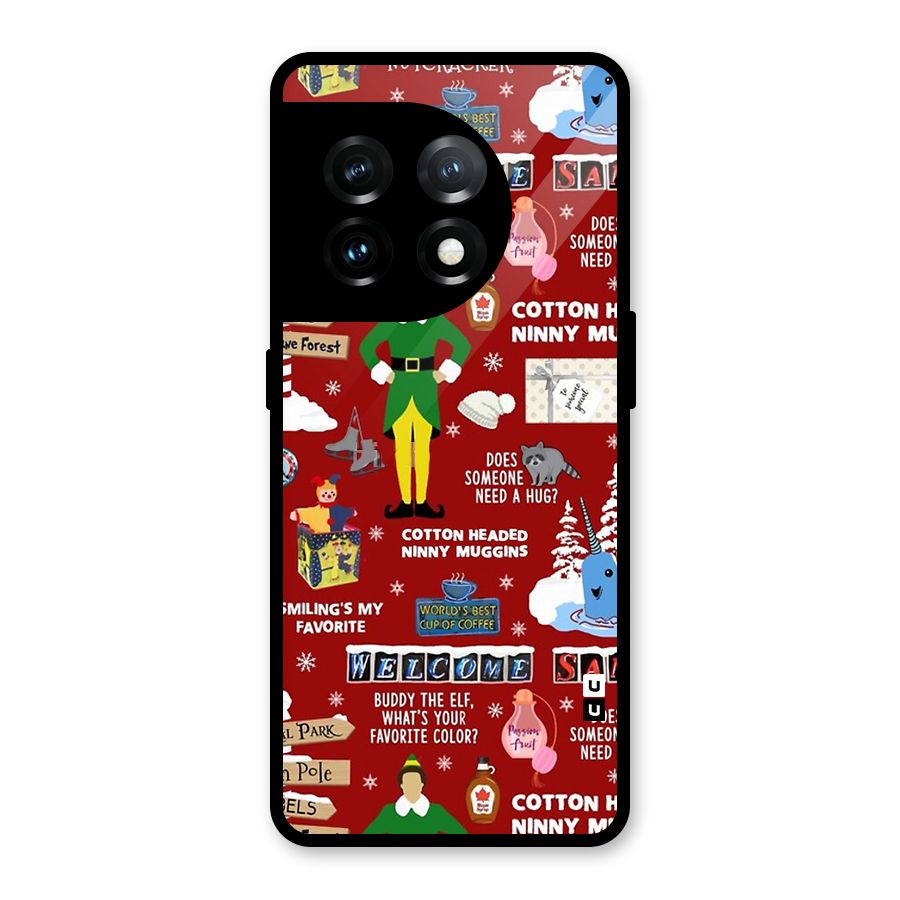 Christmas Cute Doodles Glass Back Case for OnePlus 11