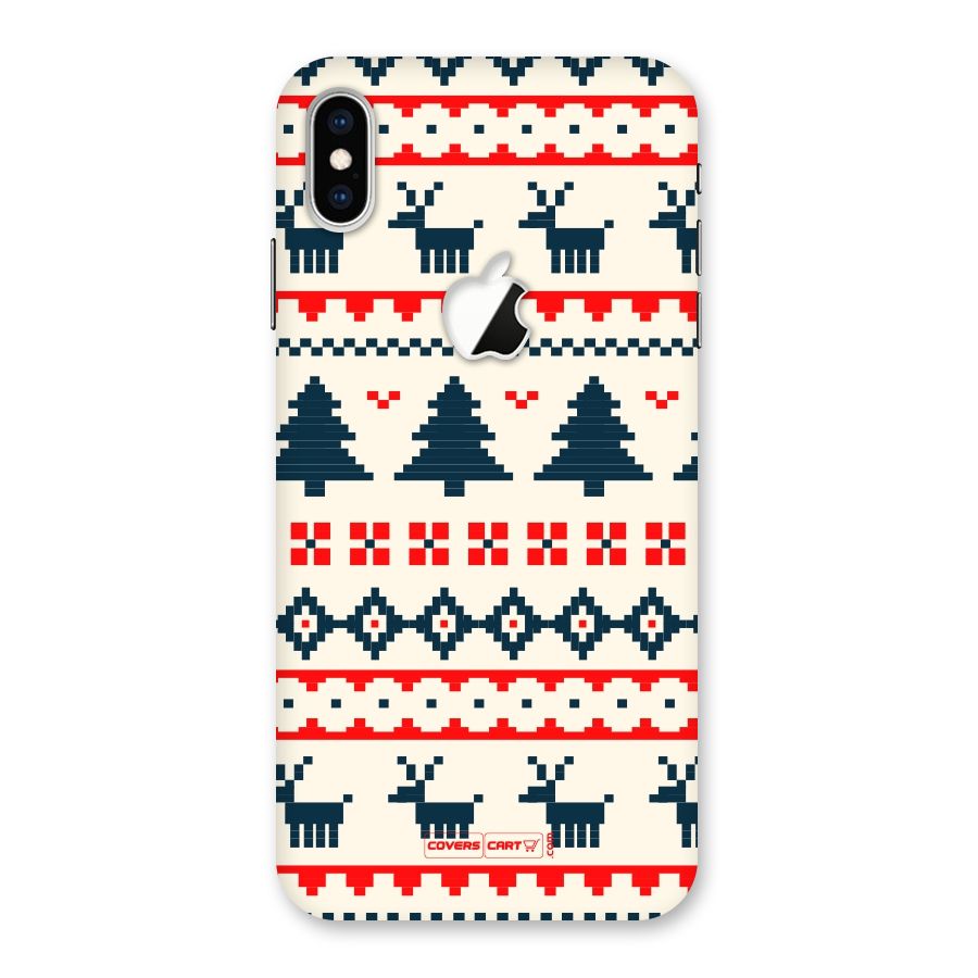 Christmas Design Pattern Back Case for iPhone XS Max Apple Cut