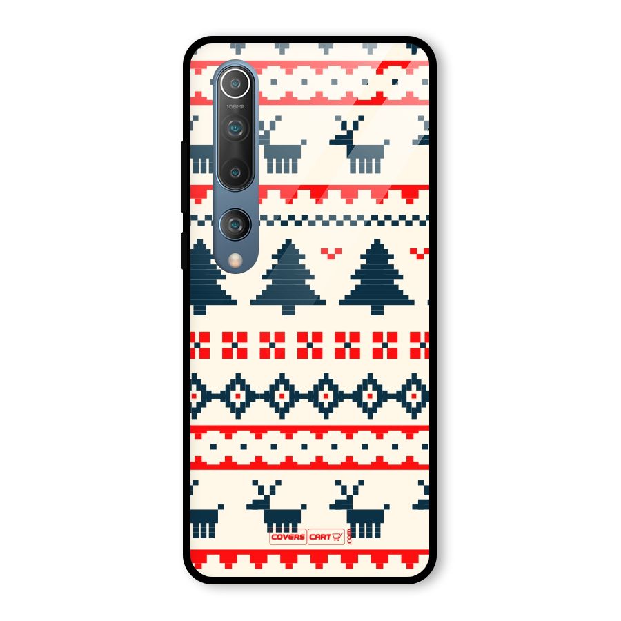 Christmas Design Pattern Glass Back Case for Mi 10