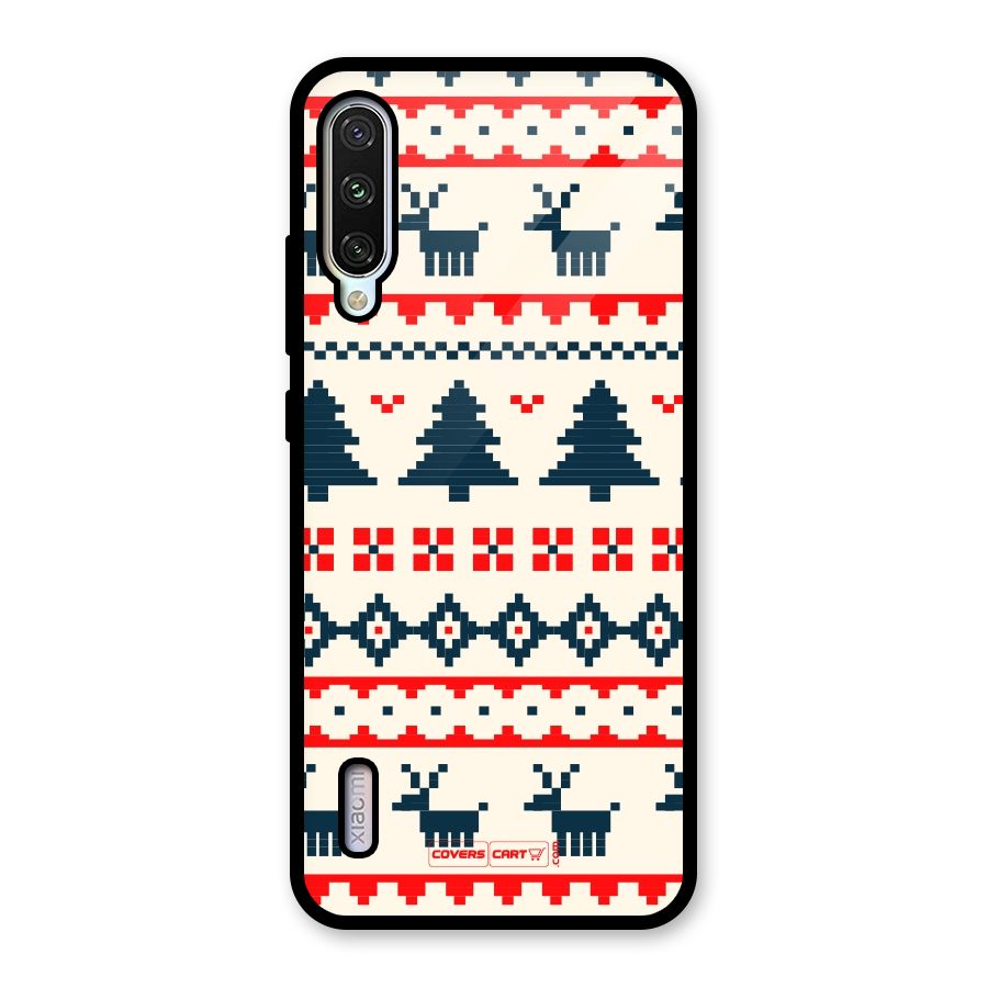 Christmas Design Pattern Glass Back Case for Mi A3
