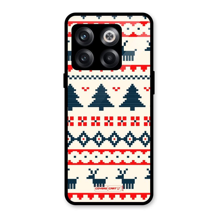 Christmas Design Pattern Glass Back Case for OnePlus 10T