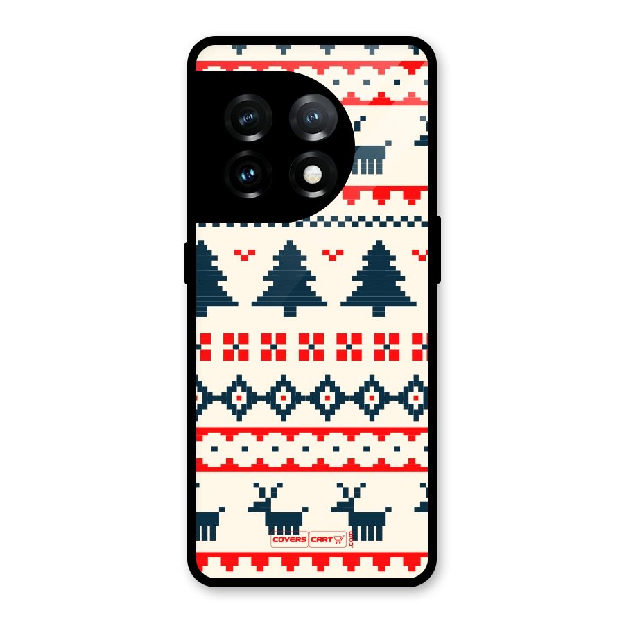 Christmas Design Pattern Glass Back Case for OnePlus 11