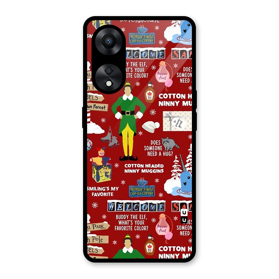 Christmas Doodles Glass Back Case for Oppo A78