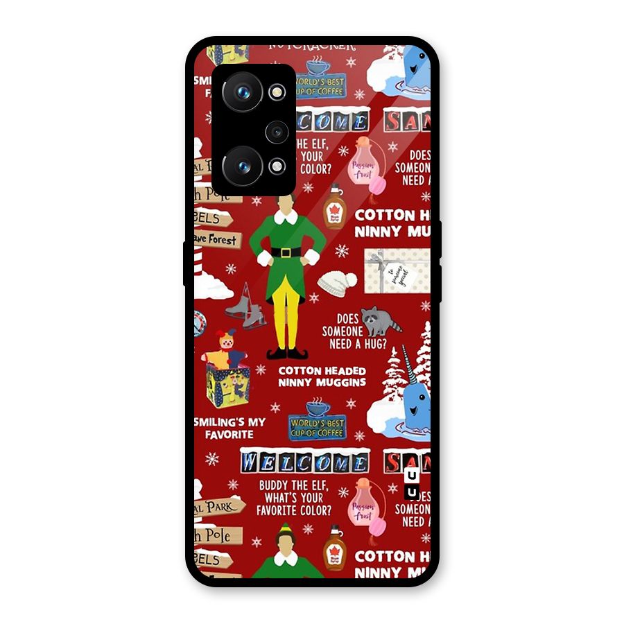 Christmas Doodles Glass Back Case for Realme GT Neo 3T
