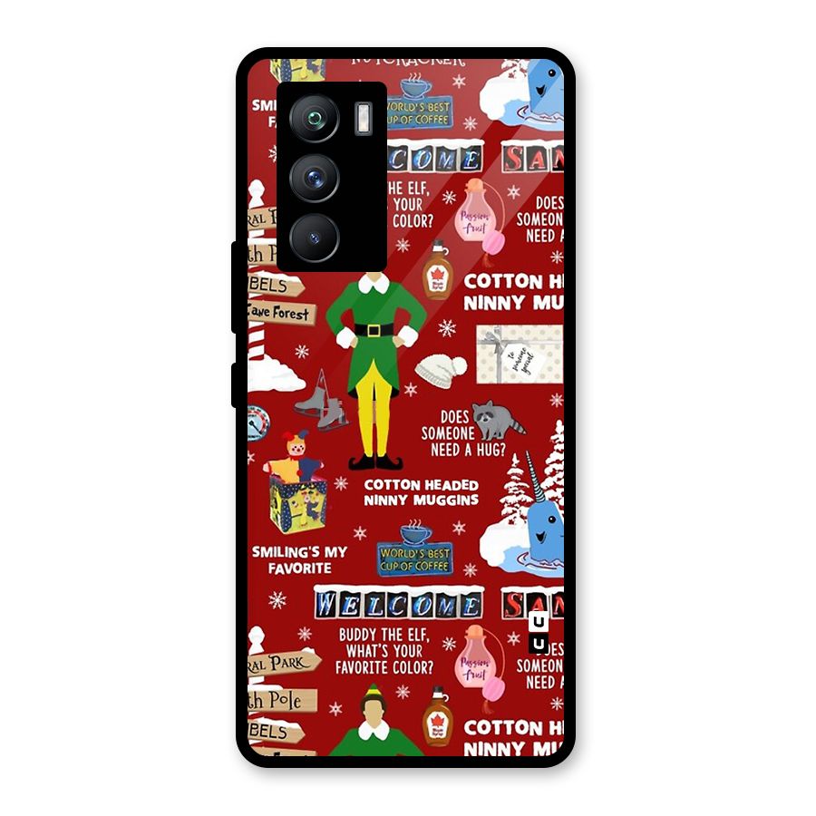 Christmas Doodles Glass Back Case for Vivo iQOO 9 SE