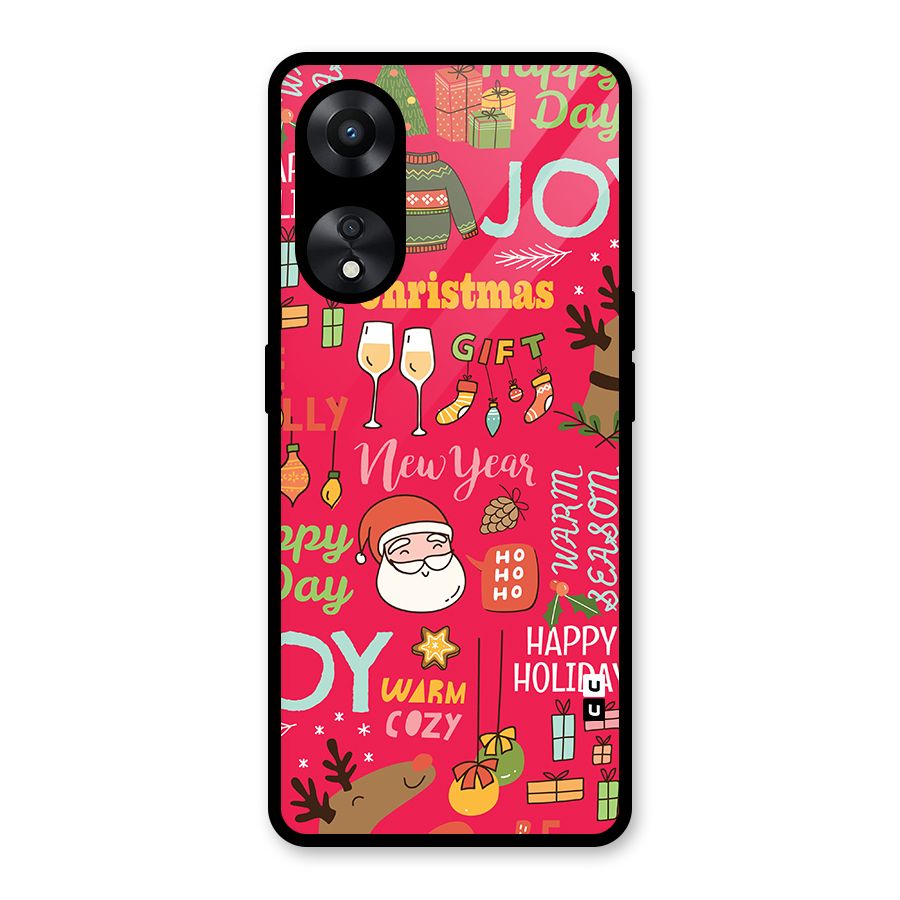Christmas Joy Happy Day Glass Back Case for Oppo A78