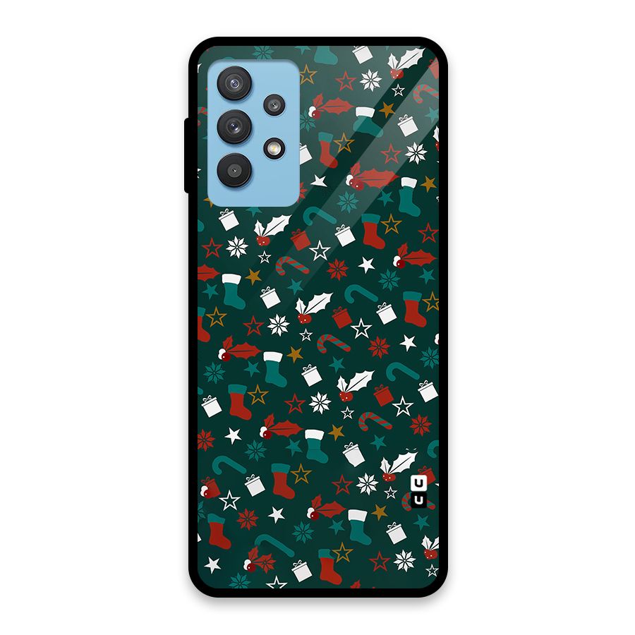 Christmas Pattern Design Glass Back Case for Galaxy M32 5G