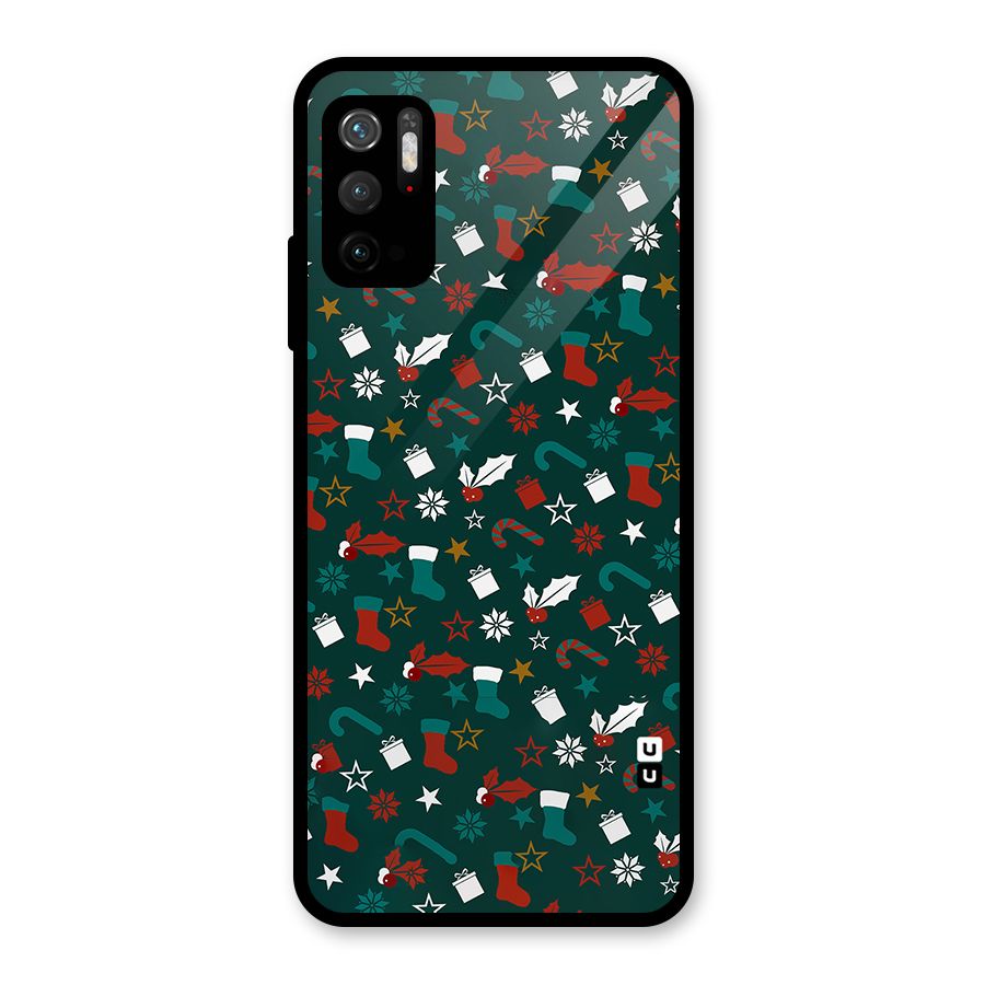 Christmas Pattern Design Glass Back Case for Poco M3 Pro 5G