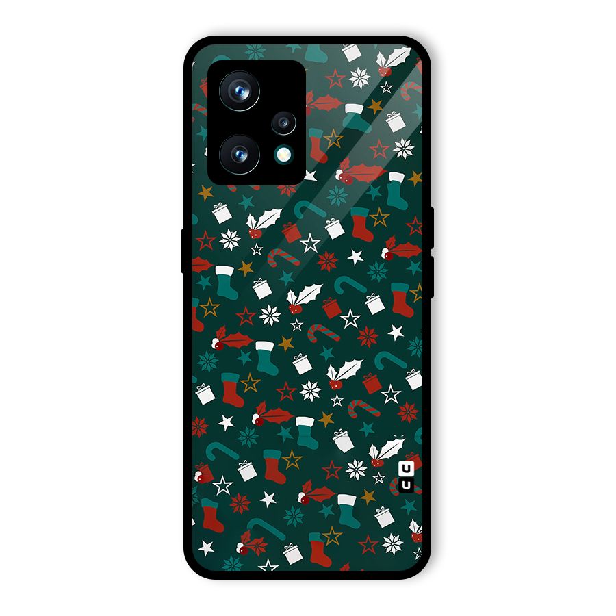 Christmas Pattern Design Glass Back Case for Realme 9 Pro Plus 5G