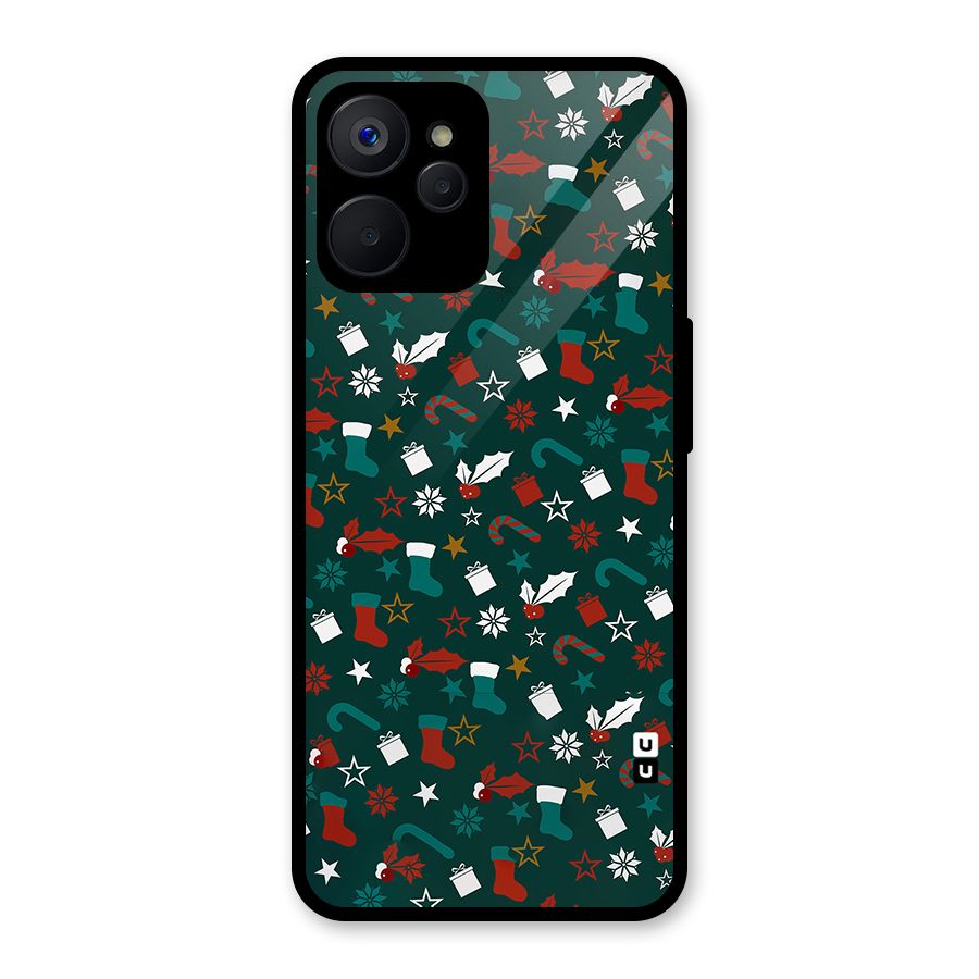 Christmas Pattern Design Glass Back Case for Realme 9i 5G