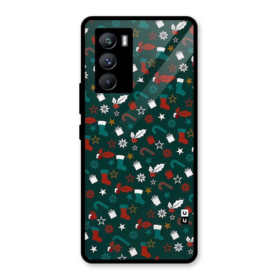 Christmas Pattern Design Glass Back Case for Vivo iQOO 9 SE
